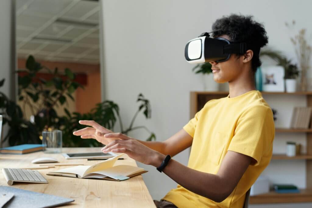 Man using VR headset