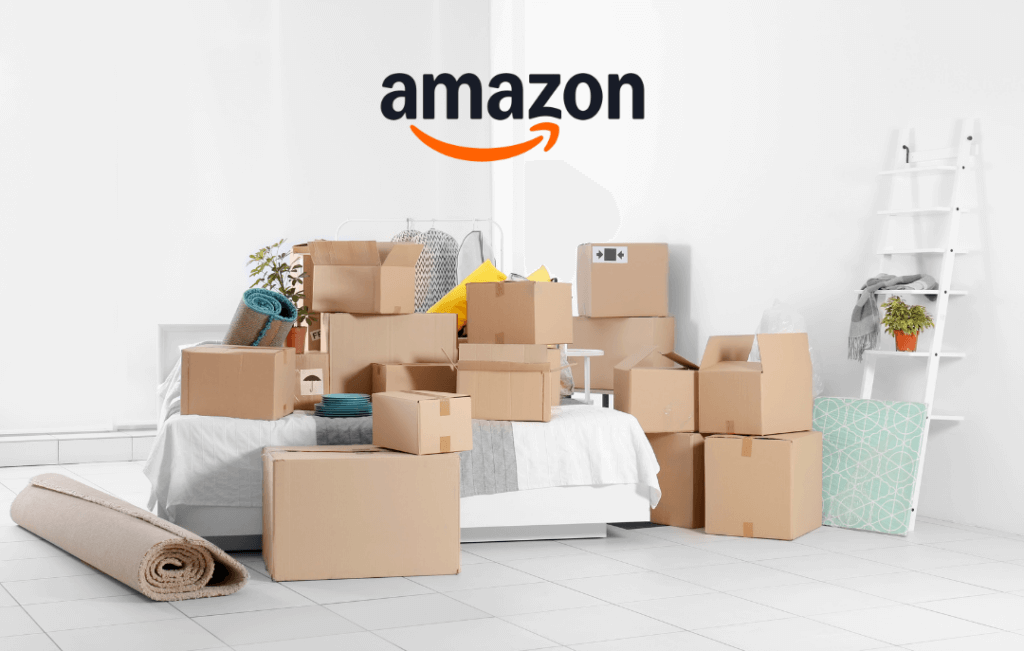 pile of boxes being organized